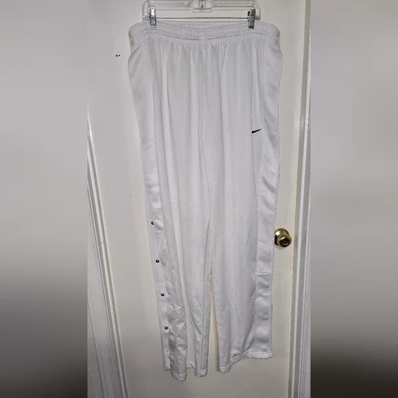 #M29 Nike White Dri-FIT Legs Pants With Side Slit & Button Details,loose Fit. - Picture 3 of 9